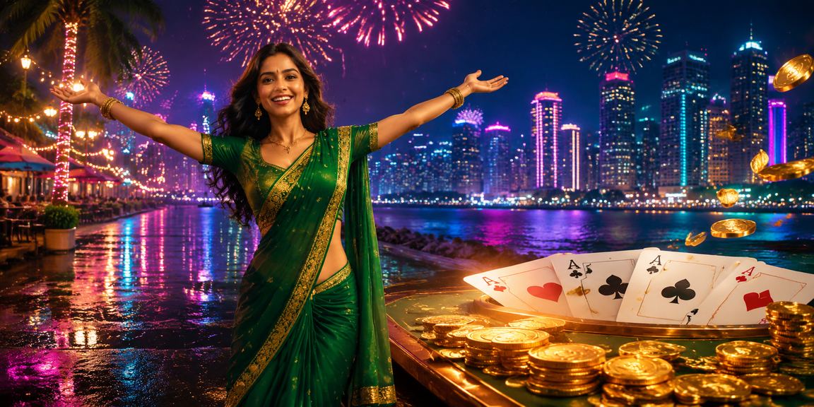 Teen Patti festival promotion illustrated with Pune cultural dressing